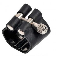 Abraçadeira Em Couro Para Sax Alto - com Ressonador Em Metal - Free Sax