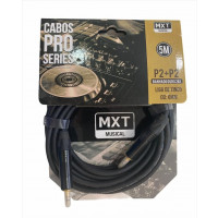 Cabo Musical Pro-Series, P2+P2 Estereo, Cobre Banhado Ouro 24K, Corpo em Liga de Zinco OD: 6mm, 5m MXT