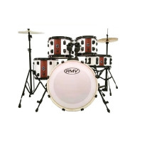 Bateria RMV Infinity Stripe Branca Detalhe Cedro B20 Tom 10 12 Surdo 14 Completa