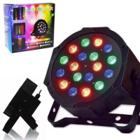 Refletor Mini 18 Leds Canhao Display Digital Rgb Strobo Iluminacao Bivolt Festas Luz VOLT (Led Mini Par 18 Pcs)