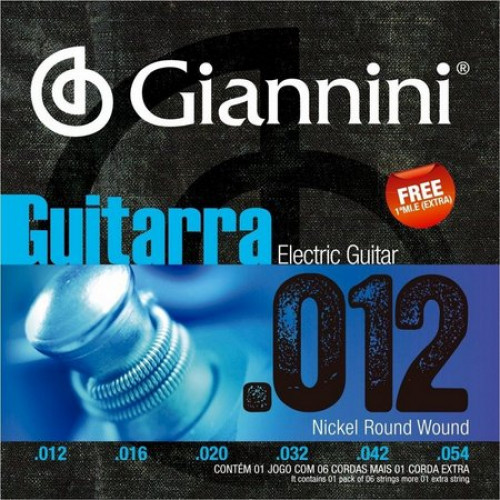 Encordoamento Guitarra .012 1º Mi Extra Giannini (GEEGST12)