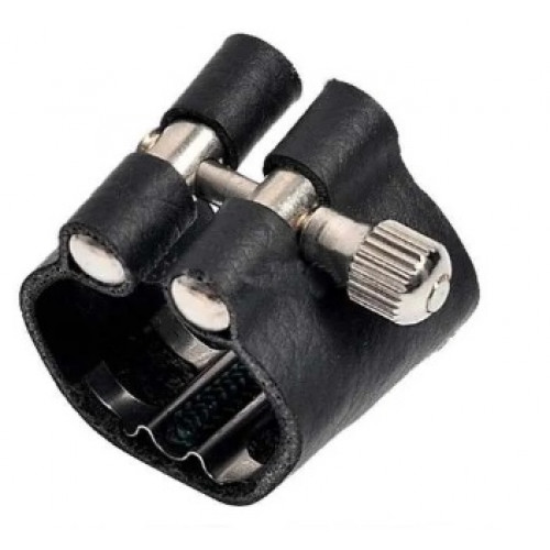 Abraçadeira Em Couro Para Sax Alto - com Ressonador Em Metal - Free Sax