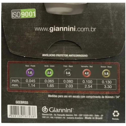 Cordas  Baixo 5 Cordas 045 Giannini