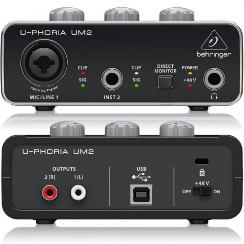 Interface de áudio Behringer UM2 U-PHORIA