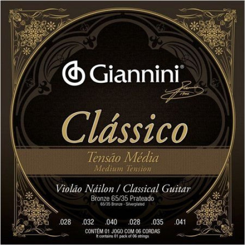 Encordoamento Giannini Violão Nylon Classico Tensão Média (GENWPM)