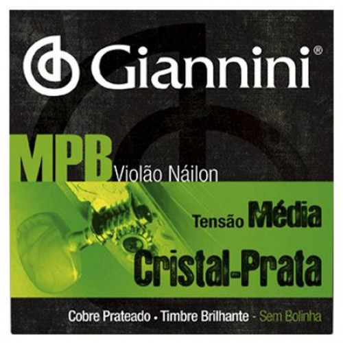 Encordoamento Violão Nylon MPB Cristal Prata Tensão Média Giannini (GENWS)