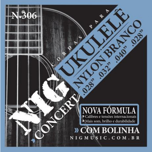 Encordoamento para ukulele NIG nylon branco