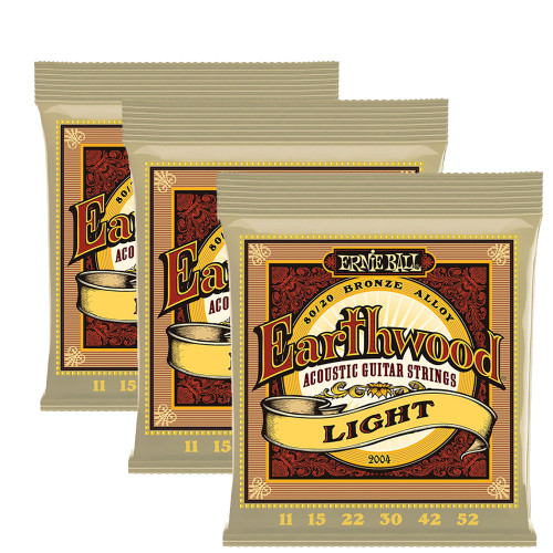 Cordas para Violão Earthwood Light 80/20 Bronze Acoustic 010 Ernie Ball 