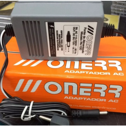 Fonte Alimentação P/ Teclado Pa 100 Onerr - 9v/12v - 1a