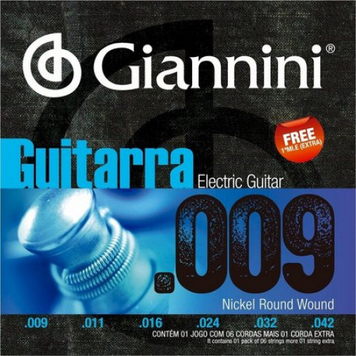Encordoamento Guitarra .009 1º Mi Extra Giannini (GEEGST9)