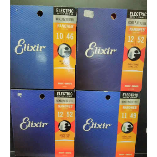 Encordoamento Profissional Elixir .010 Light Nanoweb para Guitarra 12052