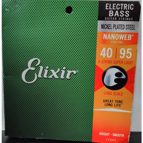 Encordoamento Elixir Baixo Super Light 4 Cordas 040