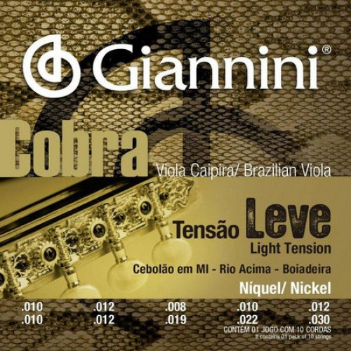 Encordoamento Viola Caipira Boiadeira Niquel Tensão Leve (GESVNL)