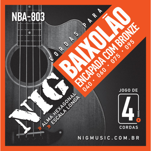 Encordoamento P/ Baixolão 4 Cordas 040 095 Nig NBA803