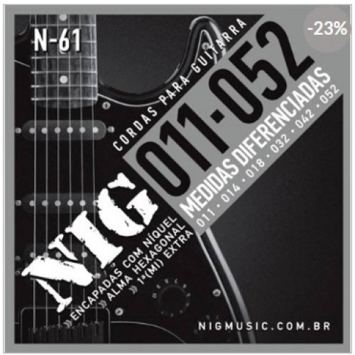Encordoamento Guitarra Níquel 011-052 Nig N61