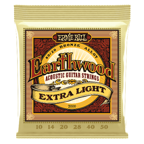Cordas para Violão Earthwood Extra Light 80/20 Bronze Acoustic 010 Ernie Ball