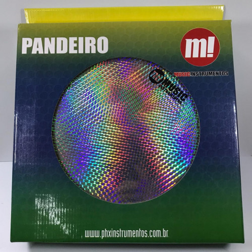 Pandeiro 10" em Fórmica Preto Pele Holográfica PHX Music