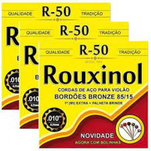 Encordoamento Violao Aco Inox Rouxinol R50 Com Bolinha