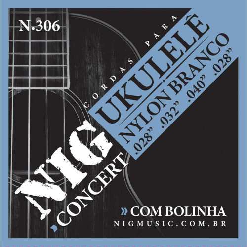 Encordoamento Ukulele concert Nylon Branco Nig N-306