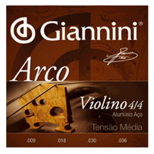 Encordoamento Violino 4/4 Arco Bowed Tensão Média Giannini (GEAVVA)