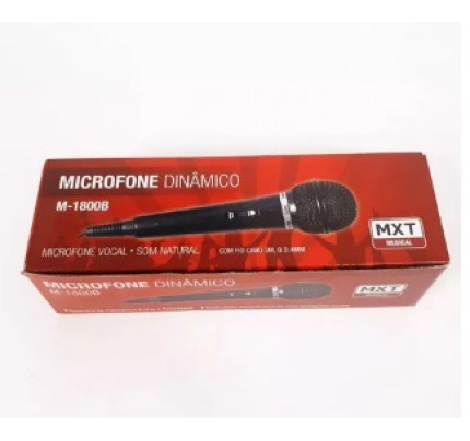 Microfone Karaoke Mxt Dinâmico com Cabo M-1800s