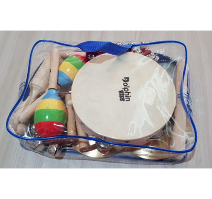 Kit Bandinha Dolphin Kids Percussão Infantil 10 Instrumentos