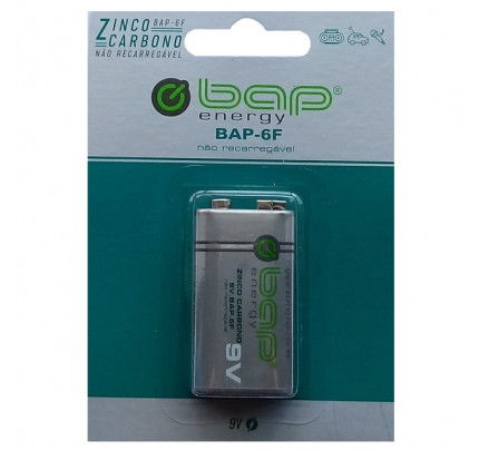 Bateria 9V Zinco Carbono BAP 6F