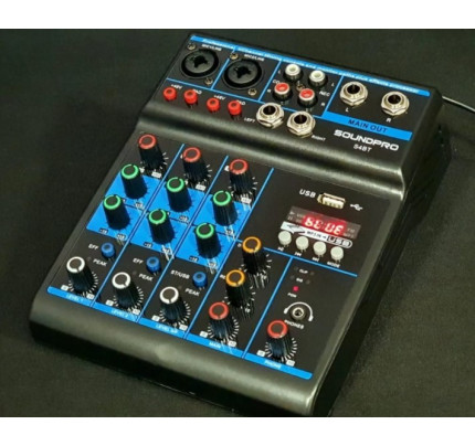 Mesa de som digital Soundpro S4bt 4 canais com entrada USB