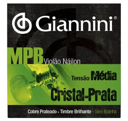 Encordoamento Violão Nylon MPB Cristal Prata Tensão Média Giannini (GENWS)