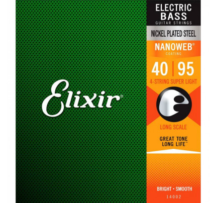 Encordoamento Elixir Baixo Super Light 4 Cordas 040