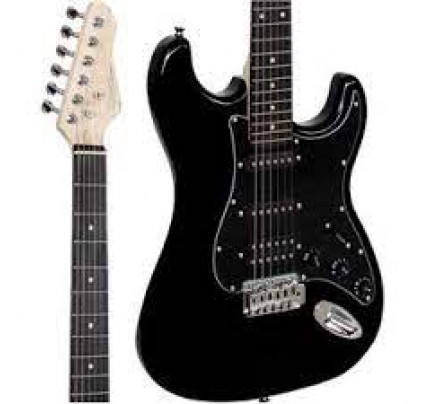 Guitarra Elétrica Giannini G-101 Black com escudo Black (BK/BK)