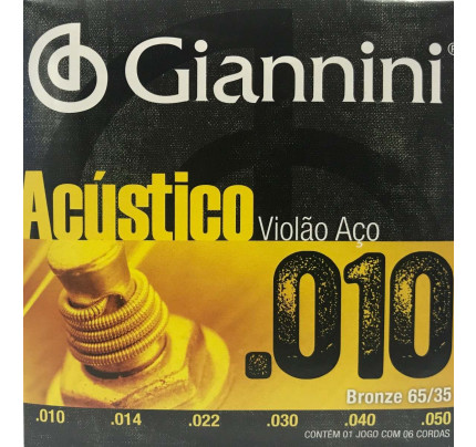 Encordoamento Violão Aço Acustico 0.10 Giannini (GESWAM)
