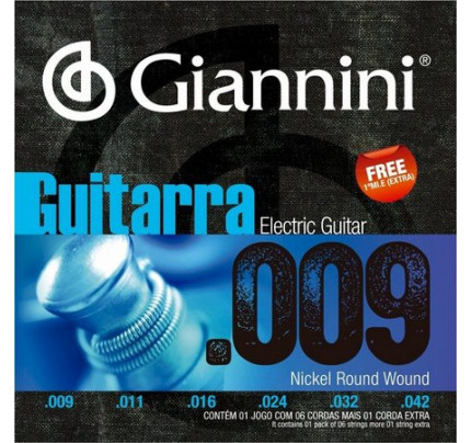 Encordoamento Guitarra .009 1º Mi Extra Giannini (GEEGST9)