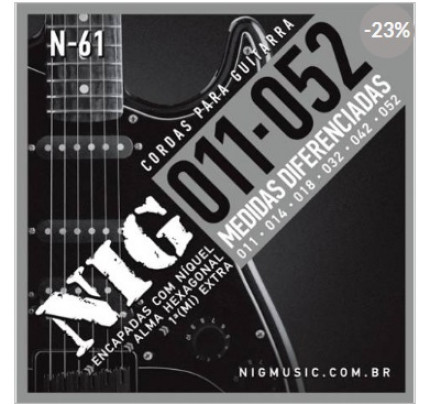 Encordoamento Guitarra Níquel 011-052 Nig N61