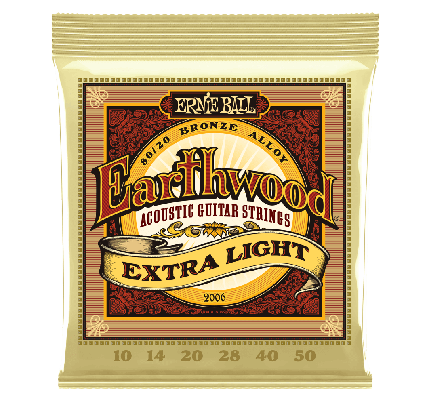 Cordas para Violão Earthwood Extra Light 80/20 Bronze Acoustic 010 Ernie Ball