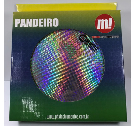 Pandeiro 10" em Fórmica Preto Pele Holográfica PHX Music