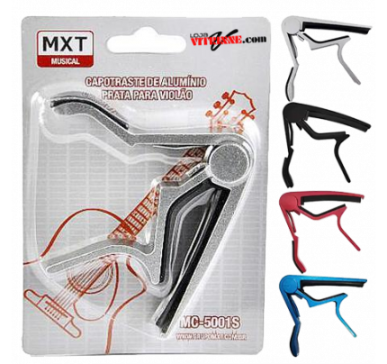 Capotraste Almínio Violão e Guitarra MXT MC-5001B Diversas Cores