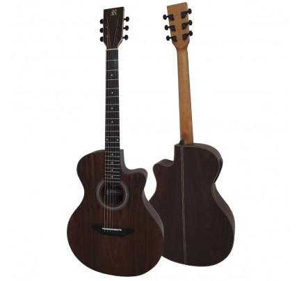 Violão Elétrico Aço Flat Presença Brasil RX 516 Atf ( Natural Louro Preto) - Rozini