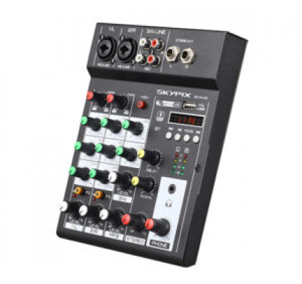 Mesa de Som 4 Canais Skypix SK F4-BT