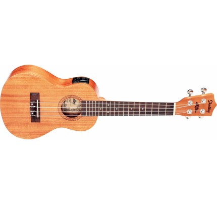 Ukulele Shelby Eagle Elétrico Concert Su23me Mogno Afinador Su23m