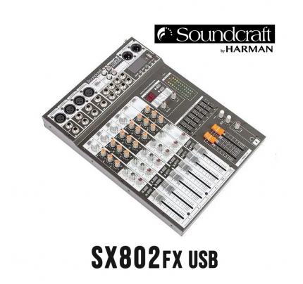 Mesa De Som Analógica USB/Efx SX-802FX USB - Soundcraft
