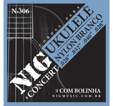 Encordoamento Ukulele concert Nylon Branco Nig N-306