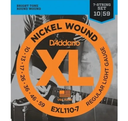 Corda Guitarra D'addario 7 Cordas 0.10  EXL110-7