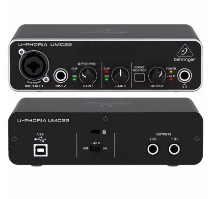 Interface de áudio Behringer UMC22 U-PHORIA